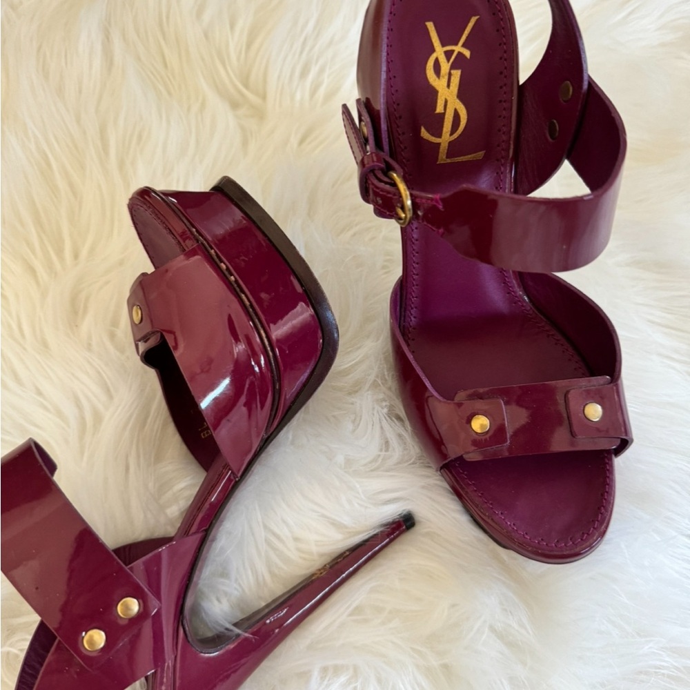 Yves Saint Laurent Deep Red Patent Heels